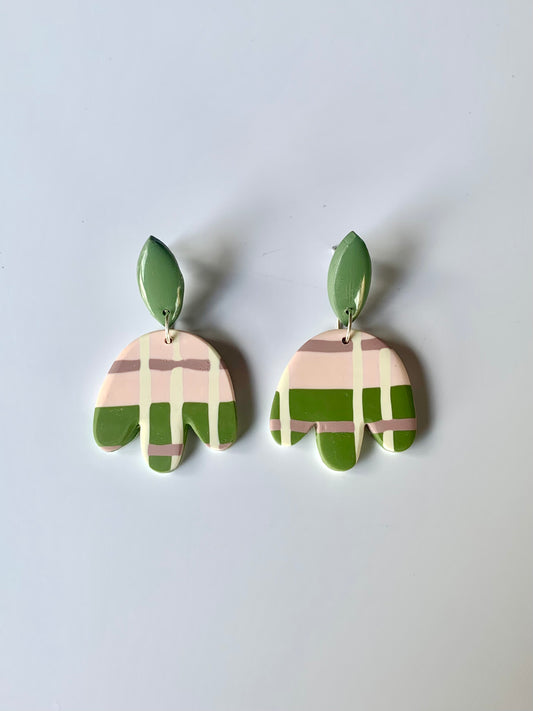 Flora cuadros grandes rosa y verde