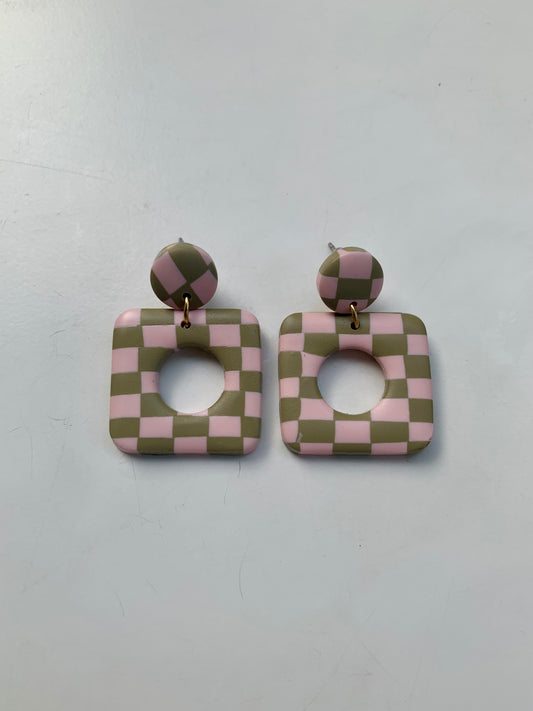 Greta cuadros verdes y rosas