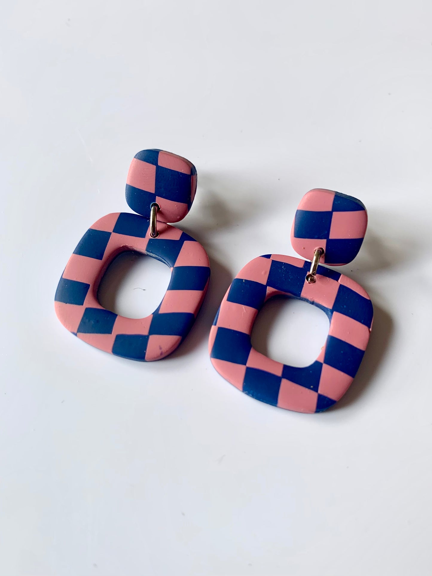 Mini Greta cuadros rosa y azul oscuro