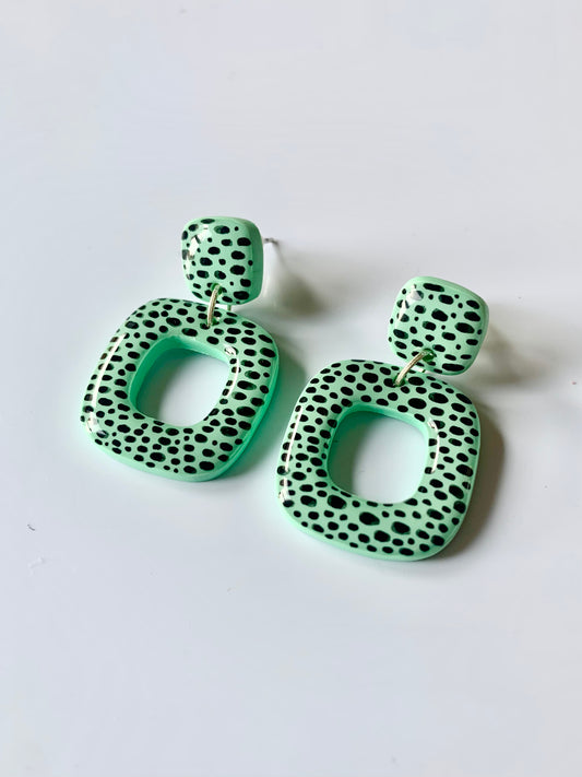 Mini Greta verde lunares